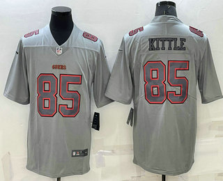 Men's San Francisco 49ers #85 George Kittle Grey Atmosphere Fashion 2022 Vapor Untouchable Stitched Limited Jersey