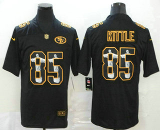 Men's San Francisco 49ers #85 George Kittle Jesus Faith Black Vapor Untouchable Stitched NFL Nike Limited Jersey