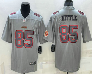 Men's San Francisco 49ers #85 George Kittle LOGO Grey Atmosphere Fashion 2022 Vapor Untouchable Stitched Limited Jersey