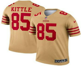 Men's San Francisco 49ers #85 George Kittle Limited Gold Inverted 2022 Vapor Jersey