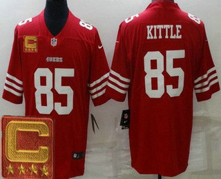 Men's San Francisco 49ers #85 George Kittle Limited Red 2022 C Patch Vapor Jersey