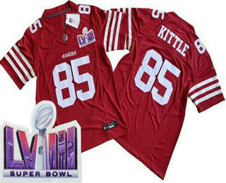 Men's San Francisco 49ers #85 George Kittle Limited Red FUSE LVIII Super Bowl Vapor Jersey