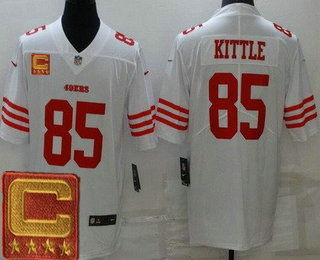 Men's San Francisco 49ers #85 George Kittle Limited White C Patch Vapor Jersey