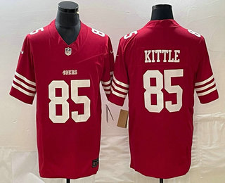 Men's San Francisco 49ers #85 George Kittle Red 2023 FUSE Vapor Limited Stitched Jersey