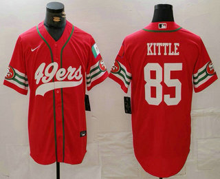 Men's San Francisco 49ers #85 George Kittle Red Mexico Cool Base Stitched Baseball Jersey