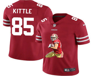 Men's San Francisco 49ers #85 George Kittle Red Player Portrait Edition 2020 Vapor Untouchable Stitched NFL Nike Limited Jersey