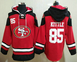 Men's San Francisco 49ers #85 George Kittle Red Team Color 2014 NFL Hoodie