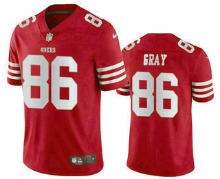 Men's San Francisco 49ers #86 Danny Gray Red Stitched Football Jersey