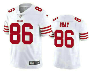 Men's San Francisco 49ers #86 Danny Gray White Stitched Football Jersey