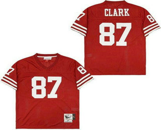 Men's San Francisco 49ers #87 Dwight Clark Red Throwback Jersey