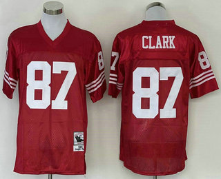 Men's San Francisco 49ers #87 Dwight Clark Red Throwback Jersey