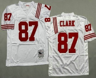 Men's San Francisco 49ers #87 Dwight Clark White Throwback Jersey