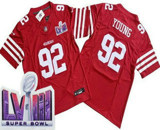 Men's San Francisco 49ers #92 Chase Young Limited Red FUSE LVIII Super Bowl Vapor Jersey