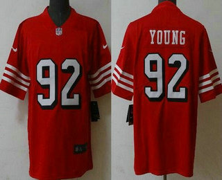 Men's San Francisco 49ers #92 Chase Young Limited Red Throwback FUSE Vapor Jersey