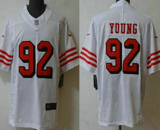 Men's San Francisco 49ers #92 Chase Young Limited White Throwback FUSE Vapor Jersey