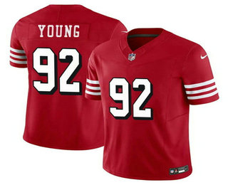 Men's San Francisco 49ers #92 Chase Young Red 2023 FUSE Color Rush Vapor Limited Jersey