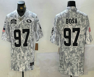 Men's San Francisco 49ers #97 Nick Bosa Arctic Camo 2024 FUSE Salute to Service Limited Stitched Jersey