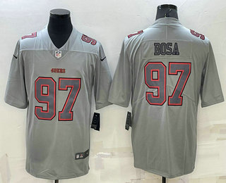 Men's San Francisco 49ers #97 Nick Bosa Grey Atmosphere Fashion 2022 Vapor Untouchable Stitched Limited Jersey