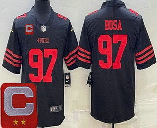 Men's San Francisco 49ers #97 Nick Bosa Limited Black C Patch Vapor Jersey