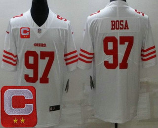 Men's San Francisco 49ers #97 Nick Bosa Limited White C Patch Vapor Jersey