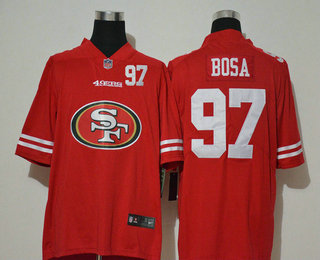 Men's San Francisco 49ers #97 Nick Bosa Red 2020 Big Logo Number Vapor Untouchable Stitched NFL Nike Fashion Limited Jersey