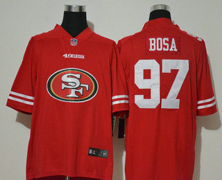 Men's San Francisco 49ers #97 Nick Bosa Red 2020 Big Logo Vapor Untouchable Stitched NFL Nike Fashion Limited Jersey