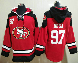 Men's San Francisco 49ers #97 Nick Bosa Red Team Color 2014 NFL Hoodie