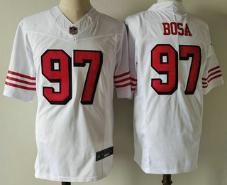 Men's San Francisco 49ers #97 Nick Bosa White 2023 FUSE Color Rush Vapor Untouchable Limited Jersey