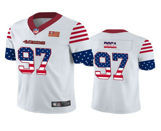 Men's San Francisco 49ers #97 Nick Bosa White Independence Day Stars & Stripes Jersey