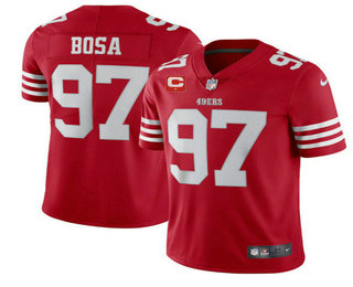 Men's San Francisco 49ers #97 Nike Bosa 2022 Red With 1 star C Patch Vapor Untouchable Limited Stitched Football Jersey