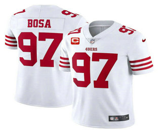 Men's San Francisco 49ers #97 Nike Bosa 2022 White With 1 star C Patch Vapor Untouchable Limited Stitched Football Jersey