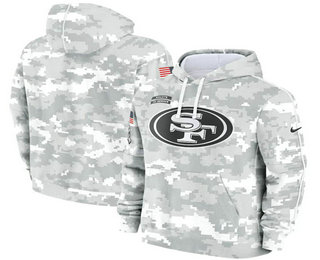 Men's San Francisco 49ers 2024 Camo Salute to Service Club Fleece Pullover Hoodie