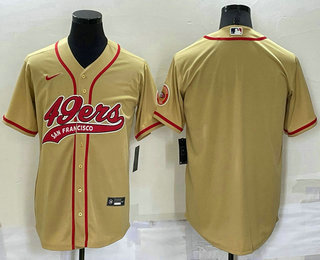 Men's San Francisco 49ers Blank Gold Stitched MLB Cool Base Nike Baseball Jersey