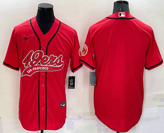 Men's San Francisco 49ers Blank Red Stitched MLB Cool Base Nike Baseball Jersey