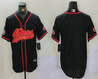 Men's San Francisco Blank Black With Patch Cool Base Stitched Baseball Jersey