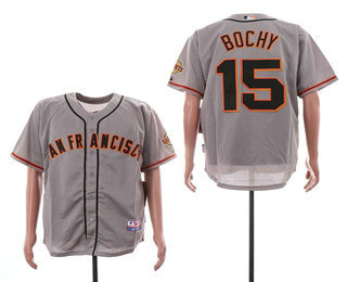 Men's San Francisco Giants #15 Bruce Bochy Gray Road Stitched MLB Cool Base Jersey