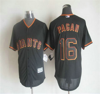 Men's San Francisco Giants #16 Angel Pagan Alternate Black 2015 MLB Cool Base Jersey