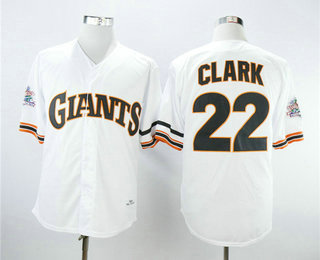 Men's San Francisco Giants #22 Will Clark 1989 White Mitchell & Ness Throwback Jersey