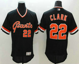 Men's San Francisco Giants #22 Will Clark Black Pullover Flexbase 2016 MLB Player Jersey