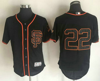 Men's San Francisco Giants #22 Will Clark Retired Black SF 2016 Flexbase Majestic Baseball Jersey