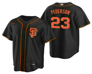 Men's San Francisco Giants #23 Joc Pederson Black Cool Base Stitched Jersey