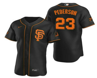 Men's San Francisco Giants #23 Joc Pederson Black Flex Base Stitched Jersey