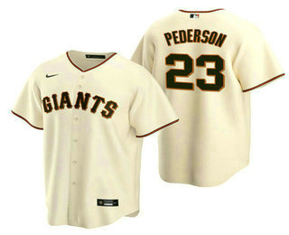 Men's San Francisco Giants #23 Joc Pederson Cream Cool Base Stitched Jersey
