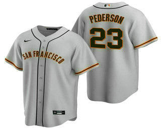 Men's San Francisco Giants #23 Joc Pederson Gray Cool Base Stitched Jersey