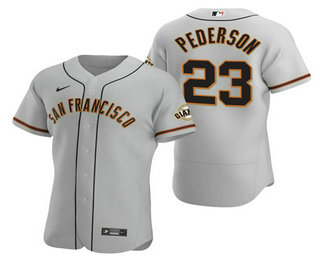 Men's San Francisco Giants #23 Joc Pederson Gray Flex Base Stitched Jersey