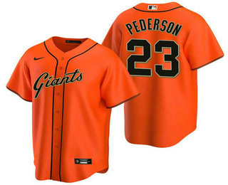 Men's San Francisco Giants #23 Joc Pederson Orange Cool Base Stitched Jersey