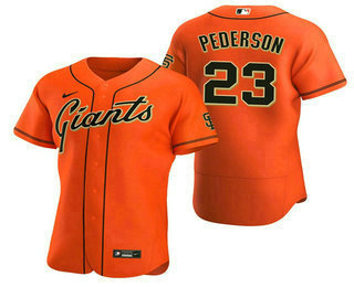 Men's San Francisco Giants #23 Joc Pederson Orange Flex Base Stitched Jersey