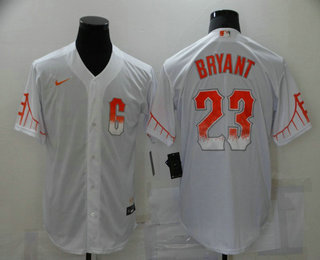 Men's San Francisco Giants #23 Kris Bryant White 2021 City Connect Stitched MLB Cool Base Nike Jersey