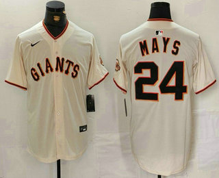 Men's San Francisco Giants #24 Willie Mays Cream 2024 Home Limited Stitched Baseball Jersey