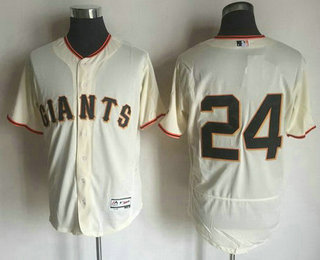 Men's San Francisco Giants #24 Willie Mays Retired Cream 2016 Flexbase Majestic Baseball Jersey